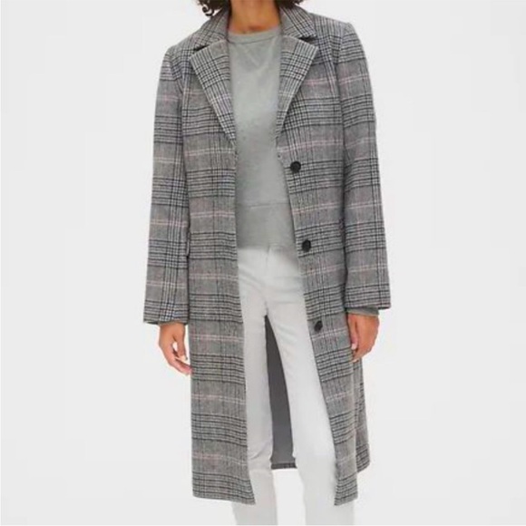 GAP Gray Plaid Women's Coat - Picture 1 of 9